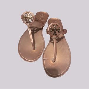Beautiful rose gold jelly sandals